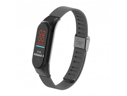 DEVEROUX DEV0001 OCELOVÝ MILÁNSKÝ ŘEMÍNEK PRO MIBAND 3/4, EASY CLICK - ČERNÝ Barva - černá
