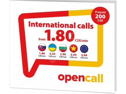 O2 SIM OPENCALL kredit 200Kč + 2GB dat
