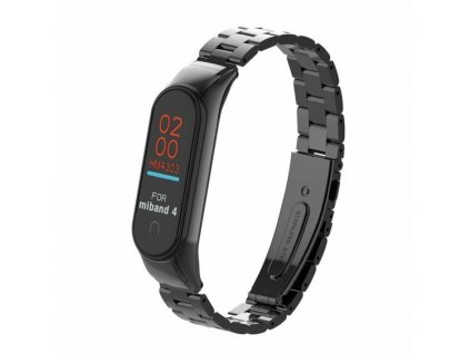 DEVEROUX DEV0015 OCELOVÝ ŘEMÍNEK PRO MIBAND 3/4 - ČERNÝ