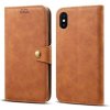 Lenuo Leather na iPhone X/Xs, hnědá