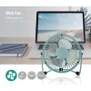 Nedis FNDK1BU10 stolní mini USB ventilátor 10 cm s kovovým tělem modrý