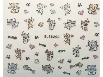 Nálepky na nechty trblietavé mačky