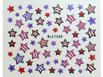 Nálepky na nechty trblietavé hviezdy