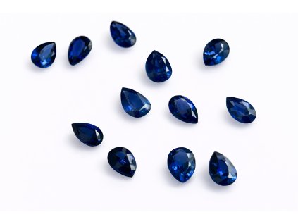 Safír modrý 0,12 ct kapka 3x2,5 mm KALIBROVANÝ