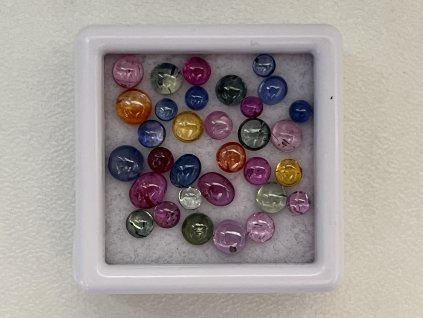 Safír multikolor kabošon