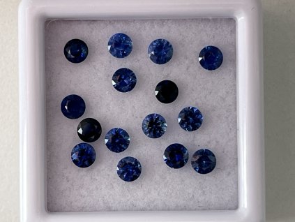 Safír modrý kulatý 2,50- 2,99mm KALIBROVANÝ