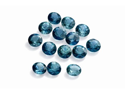 Safír modrozelený 2,5 mm kulatý KALIBROVANÝ