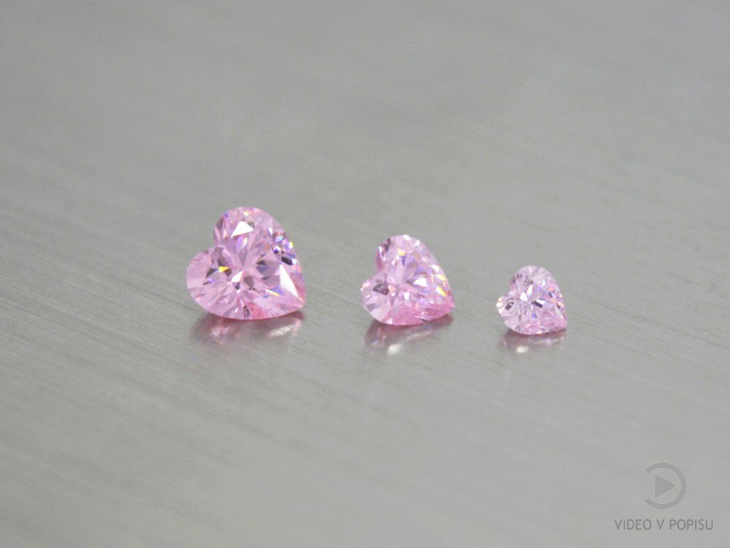 Cubic zirconia heart pink color rose quartz transparent various sizes