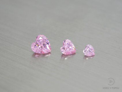 Zircone cubique cœur rose couleur Quartz rose transparente différentes tailles