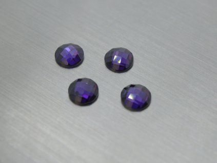 Zircone cubique ronde 7 mm cabochon violette couleur Améthyste transparente