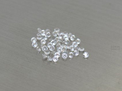 Topaze naturelle ronde 2.0 mm blanche transparente facettée