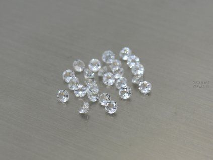 Topaze naturelle ronde 3.0 mm blanche transparente facettée