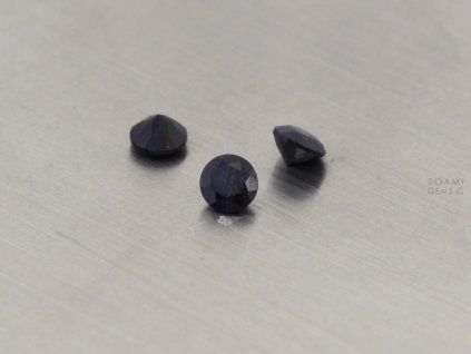 Saphir naturel rond 4.0 mm facetté noir
