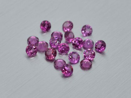 Natürlicher Granat Rund 3 mm Rhodolith facettiert dunkellila