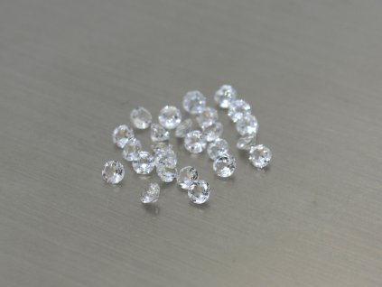 Topaz přírodní kulatý 2.6 mm bílý průhledný fasetovaný