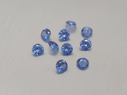 Glas synthetisches  rund 4 mm farbe blau facettiert