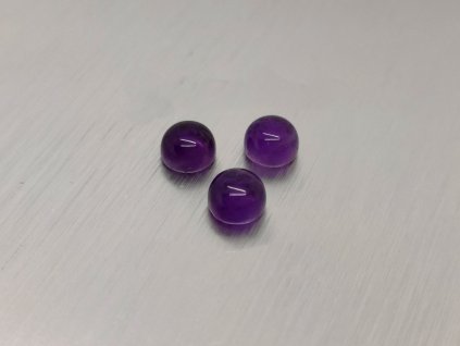 Ametyst naturlicher rund 6 mm lila cabochon
