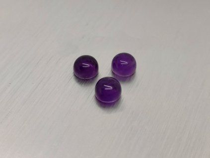 Améthyste naturelle ronde 6.3 mm  cabochon