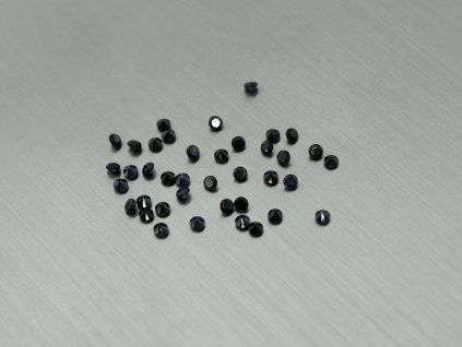 Sapphire natural round 1.5 mm faceted black