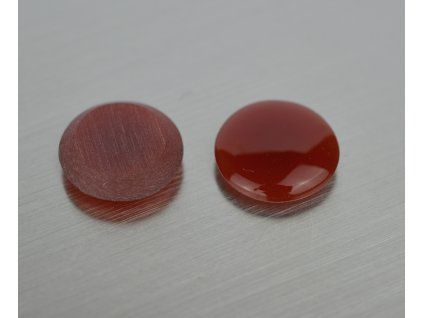 Cornaline naturelle ronde 12 mm cabochon plate