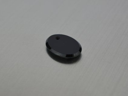 Onyx naturel ovale 13x18 mm  noir percé cabochon