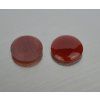 Cornaline naturelle ronde 12 mm cabochon plate