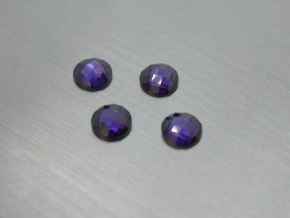 Kubischer Zirkon rund 7 mm cabochon farbe Ametyst