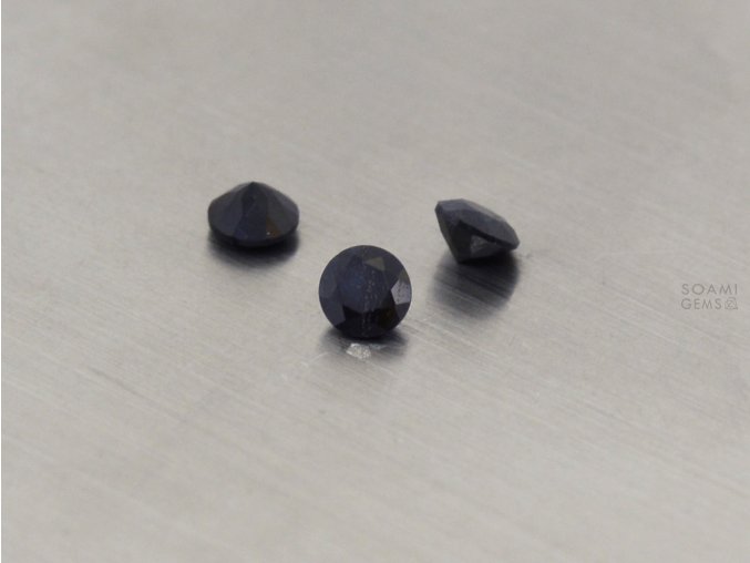 Saphir naturlicher rund 4.0 mm schwarz facettiert