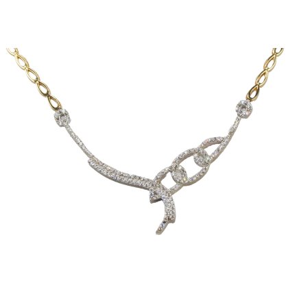 Náhrdelník z bieleho a žltého zlata so zirkónmi Exclusive