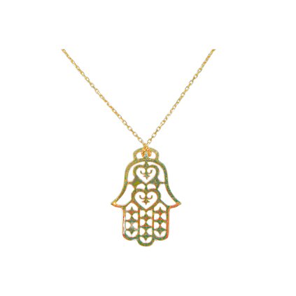 Zlatý náhrdelník Ruka Fatimy