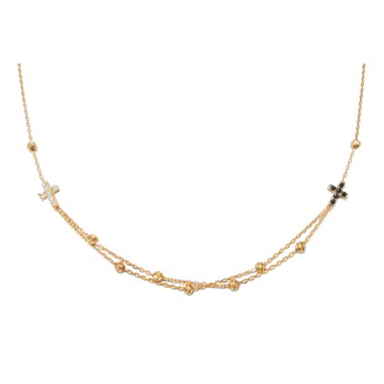 Zlatý náhrdelník so zirkónmi Krížiky