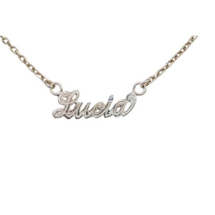 Náhrdelník z bieleho zlata s menom Lucia