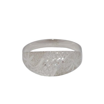 Prsteň z bieleho zlata s gravírom