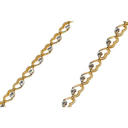 Zlatá retiazka Srdiečkový vzor 3,8 mm