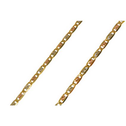 Zlatá retiazka trojfarebná Valentino 1,0 mm