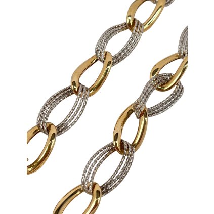 Zlatý dámsky náhrdelník dvojfarebný