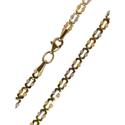 Zlatá dámska dvojfarebná retiazka 3,6 mm