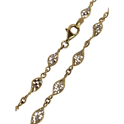 Zlatá dámska retiazka dvojfarebná 5,1 mm