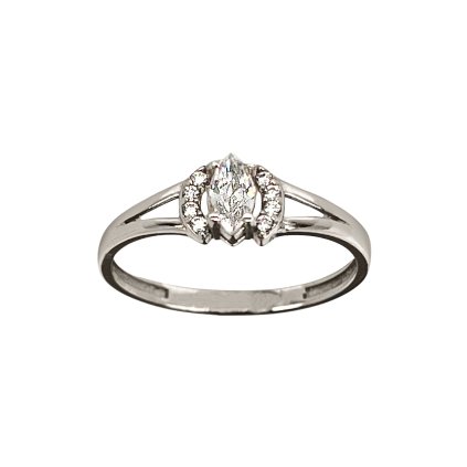 Zásnubný prsteň z bieleho zlata so zirkónmi Emily