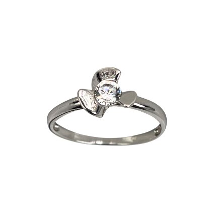 Zásnubný prsteň z bieleho zlata so zirkónom Astrid