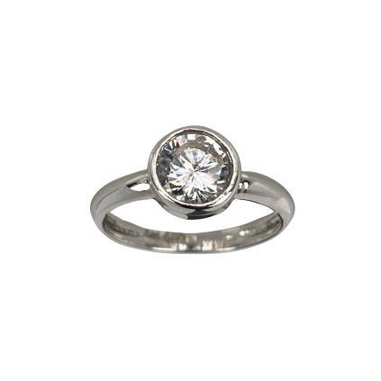 Zásnubný prsteň z bieleho zlata so zirkónom Aylin