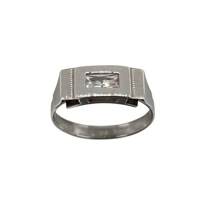 Prsteň z bieleho zlata so zirkónom