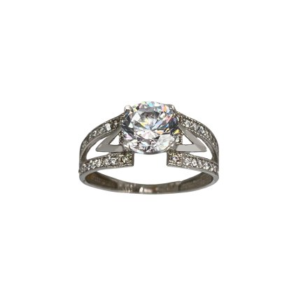 Zásnubný prsteň z bieleho zlata so zirkónom Veronica