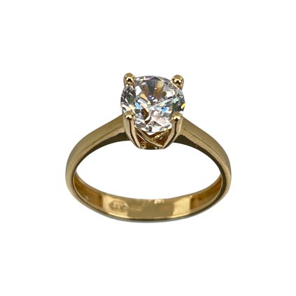 Zlatý zásnubný prsteň so zirkónom Etela