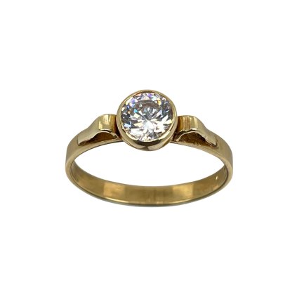 Zlatý zásnubný prsteň so zirkónom Zdenka