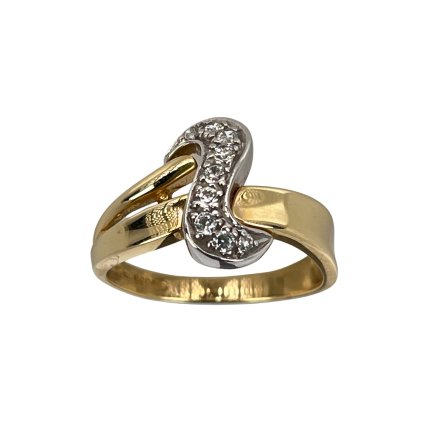 Zlatý dvojfarebný prsteň so zirkónmi Antonella