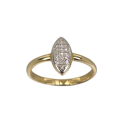 Zlatý dvojfarebný prsteň so zirkónmi Ariel