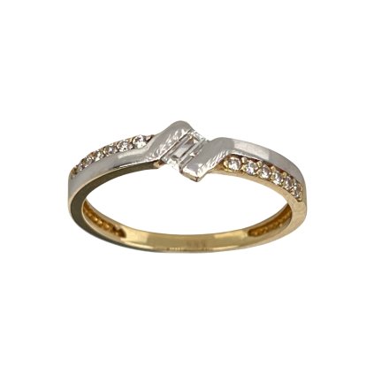 Zlatý dvojfarebný prsteň so zirkónmi Elise