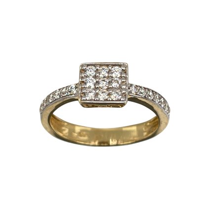 Zlatý prsteň so zirkónmi Sandra