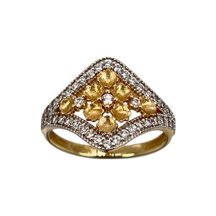 Exkluzívny zlatý prsteň so zirkónmi Zuna